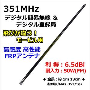 351MHz デジタル簡易 ＆ デジタル登録局 用 ガラス貼り付け アンテナ