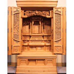 仏壇 国産仏壇 唐木仏壇 屋久杉 総練り 堂造り 花車30号 胴長 レビューで真宗専用仏具半額