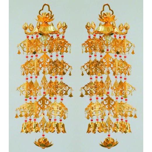 ようらく 真鍮 本金メッキ 中 1対