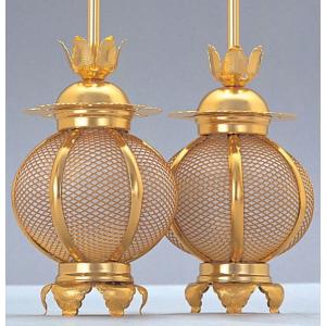 仏壇 灯籠 吊灯籠 仏具 仏壇用吊り灯篭 雲透 アルミ 特大 : 熊野