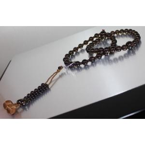 数珠 念珠 茶水晶 浄土宗用 男性用 利久梵天