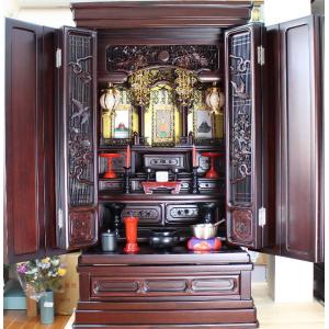 仏壇 唐木仏壇 三方練 紫檀 別台 明春18巾35 40 43号