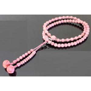 数珠 念珠 浄土八寸 ローズジャスパー 共仕立 本銀輪入り 利休凡天 女性用