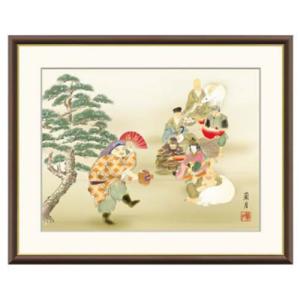 日本画 和額 七福神　縁起　額縁 縁起画 現代日本画 額縁 七福神 F8号 吉井蘭月 暁山会 : 熊野古道仏壇