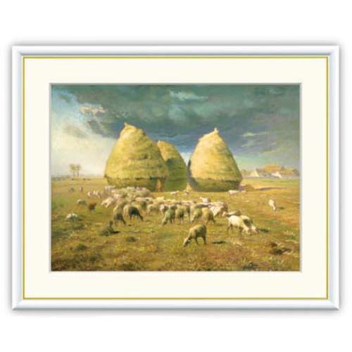 絵画 名画 巧芸画 アート額縁 額絵 洋画 秋：積み藁 F4号 ミレー