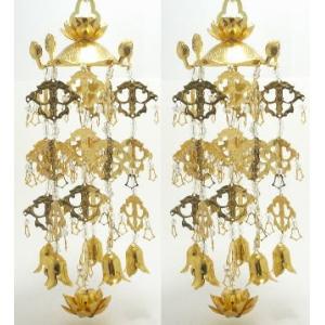 ようらく 真鍮  本金メッキ 小 1対