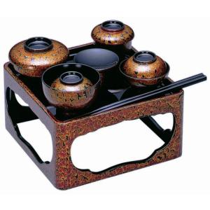 会津ぬり　本金釦付　玉虫　仏膳　堅地椀付　本漆塗　 善セット 五五号 会津ぬり 本金釦付 玉虫 仏膳 堅地椀付 本漆塗