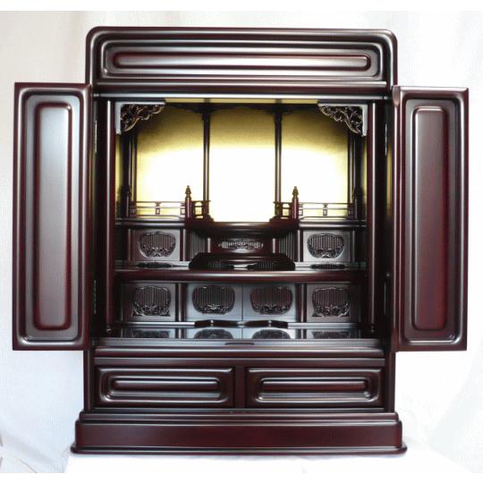 仏壇 唐木仏壇 ミニ仏壇 小型仏壇 花鳥23号(紫檀 黒檀杢) 配送・設置無料 レビューで仏具・掛軸