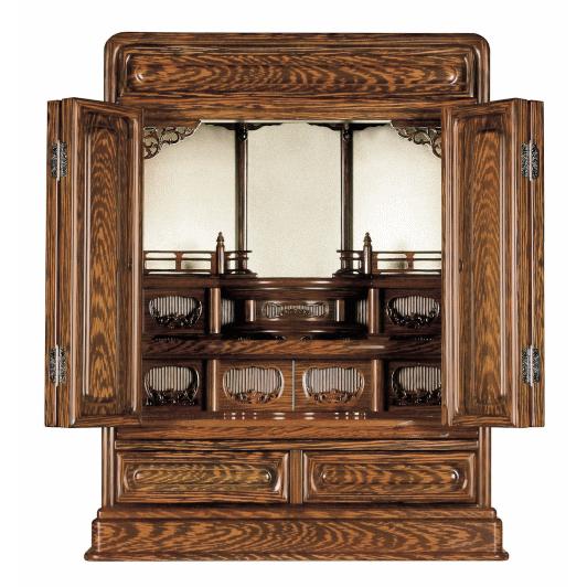 仏壇 唐木仏壇 ミニ仏壇 小型仏壇 花鳥23号 鉄刀木杢 配送・設置無料 レビューで仏具・掛軸