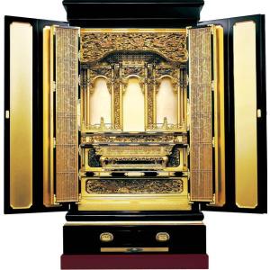仏壇 金仏壇 大阪型 西 幸菊三尺 彫粉 着後レビューで専用仏具半額 配送・設置無料
