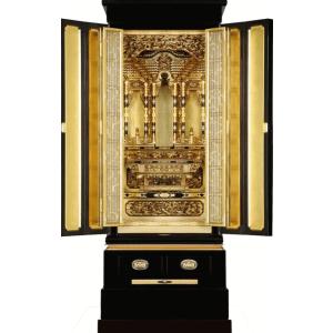 仏壇 金仏壇 大阪型 彫粉 東 宝輪尺四五 総金箔 前卓付 着後レビューで専用仏具半額 配送・設置無料