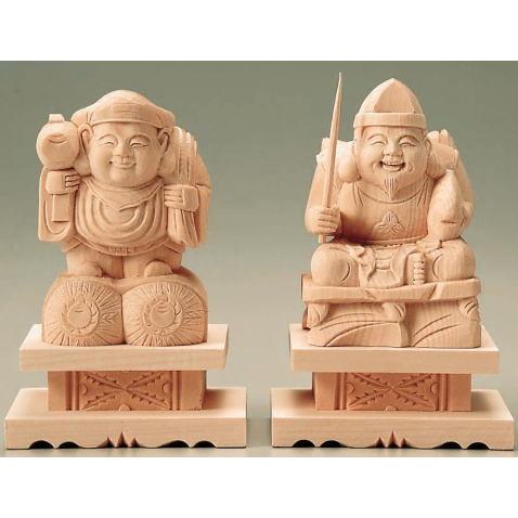 仏像 恵比寿 大黒天 台付 1.8寸