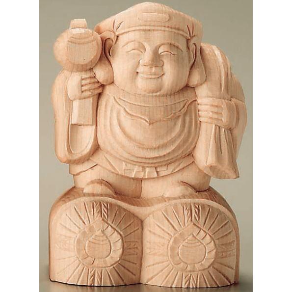 仏像 大黒天 総白木 3.5寸