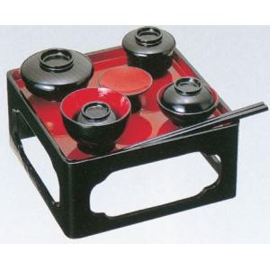 仏膳椀 木製仏膳椀 背高 木椀付 黒内朱 総朱 6.5寸