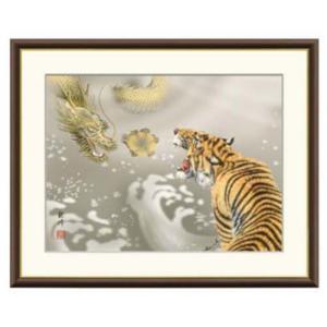 縁起画 現代日本画 額縁 龍虎 F8号 山村観峰 三美会 : 熊野古道仏壇