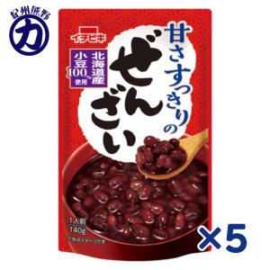 【送料無料メール便】【イチビキ】甘さすっきりのぜんざい 140g×5個