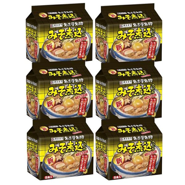 寿がきや 名古屋名物 味噌煮込みうどん 七味唐辛子付き 5食×6個 ZHT