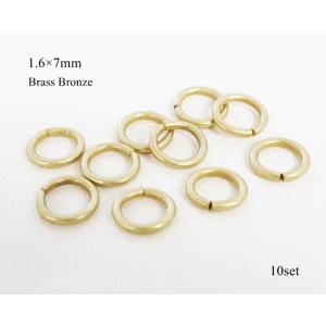 1.6×7mm リング 丸カン 真鍮ブロンズ色 10個セット kume1488-BB