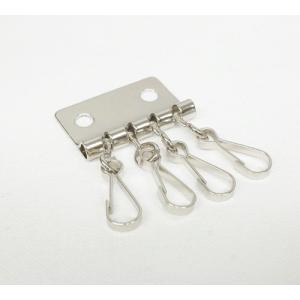 ４連キーホルダー 茄子カン付キーホルダー ニッケル カシメ付 kume1521
