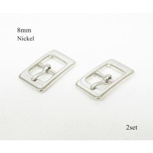 8mm ミニバックル 美錠 ニッケル ２個セット   kume913