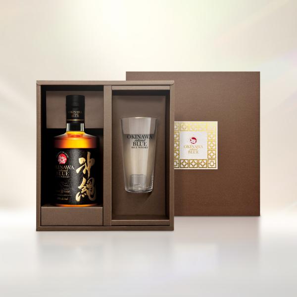 沖縄 ISLAND BLUE 8年 40度 700ml プレミアムギフトボックス ハイボールグラスセ...