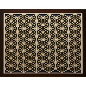 和モダン アートパネル 組子色彩葉 【金銀麻の葉 ちらし 2色1号