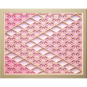 和モダン アートパネル 組子色彩葉 【金銀麻の葉 ちらし 2色1号