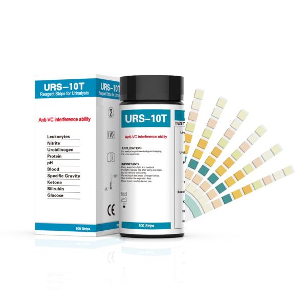 10イン1 試験紙 100枚入り尿検査ストリップ  自宅での検査キット 健康管理 試験紙 測定紙 糖...
