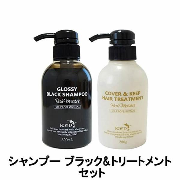 ロイド カラーシャンプー グロッシーブラック 300ml &amp; カバー&amp;キープ トリートメント 300...