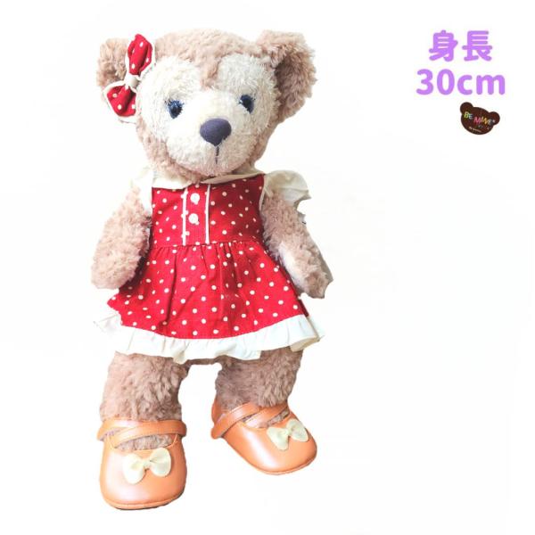 ぬいぐるみ服 30cm ワンピース ノースリーブ ドット 赤 ステラルーS BeMineBear