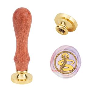 SUPERDANT シーリングワックス シーリングスタンプ 25mm 取り外し可能 蛇パターン ワックスシールスタンプ シーリング ワックス スタンプ