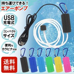 エアーポンプ エアポンプ ぶくぶく 釣り 水槽 USB 酸素ポンプ 小型 携帯 持ち運び 軽量 静音 熱帯魚 メダカ 金魚 生き餌 USB給電