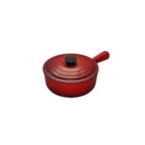 ル・クルーゼ　（LE CREUSET）　ソースパン　18cm　（チェリーレッド）　フランス　ブランド　4033-074｜kunikichisyouten