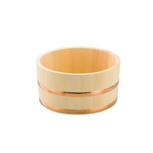 日本製 ひのき湯桶(銅タガ/丸型) 《60145》　　　　　木製