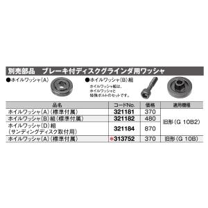 日立(ハイコーキ) ブレーキ付ディスクグラインダ用ワッシャ(A) 321181｜kunimotohamono