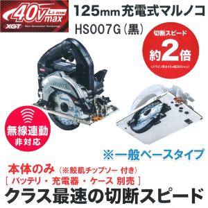 マキタ HS007GZB 充電式マルノコ 125mm 40Vmax 本体のみ (ブラック)｜kunimotohamono