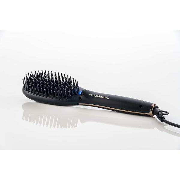 アゲツヤ AGプロフェッショナル ヒートブラシアイロン ヘアアイロン MAX210℃ 海外対応