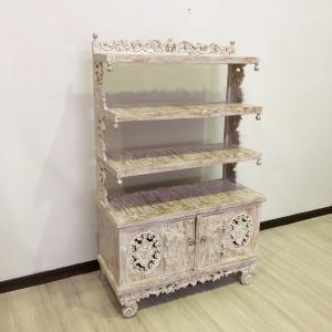 バリ島製 チークチェスト オリジナル デザインガラス入り アジアン家具