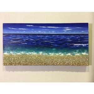 海の絵 ヤシの木 サンセット ビーチ 絵画 W80×H60cm D-6 (1165-6) 海