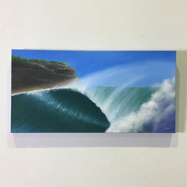 波の絵 W80×H40cm G-1 (1159) 海の絵 海の絵画 波 アートパネル バリ絵画 サー...