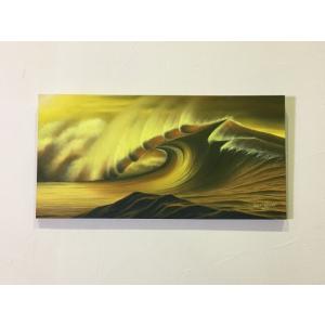 波の絵 windy W80×H40cm C-1 (1168) 海の絵 波 アート 有名画家 バリ 絵画 リゾート サーフィン アジアン インテリア｜kupukupu