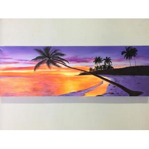 海の絵 ヤシの木 サンセット ビーチ 絵画 W80×H60cm D-6 (1165-6) 海