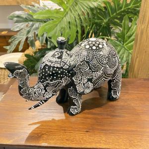 幸せを運ぶピンクのゾウさん 置物 象 ピンク ゾウ 木彫り 幸運 縁起物