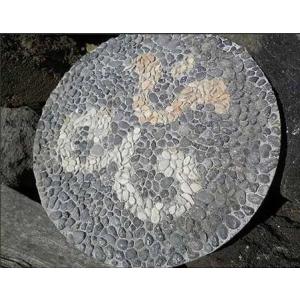 踏み石 ステップストーン 30cm M-C 丸 飛び石 洗い出しタイル