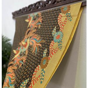 バティック マルチカバー 蝶 花 115×175 茶系 布 テーブルクロス