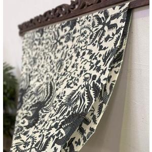 バティック マルチカバー 鳥 花 鳳凰 110×175 茶系 テーブルクロス