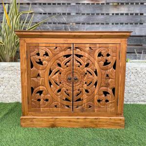 キャビネット ラック 透かし彫り 収納家具 コンソール アンティーク風