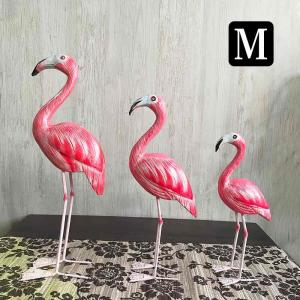 アジアン雑貨 フラミンゴ 木製 オブジェ ピンク Lサイズ 置物 置き物