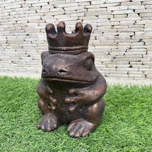 ブロンズ製 カエル像 傘持ち バリ島 特大 高さ49cm オブジェ バリ島石像 ツボ持ちカエル H60cm 天然石 パラス ガーデンオブジェ