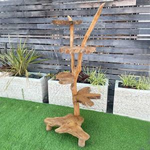 アジアン家具 2段ラック チーク バンブー バリ島 オリジナル バリ島